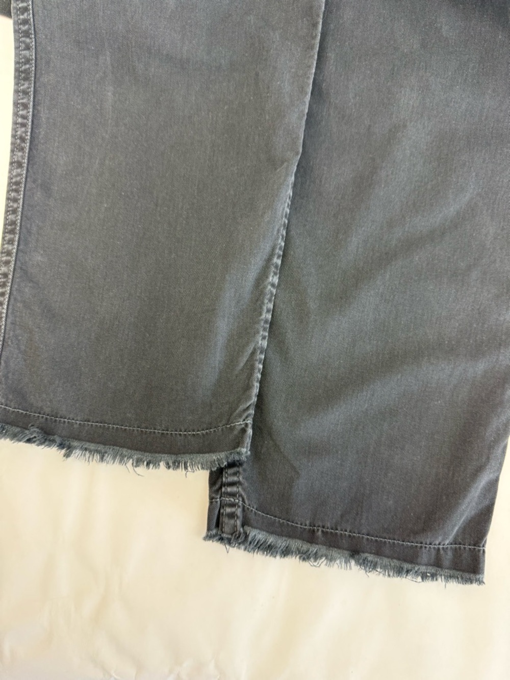 Nili Lotan Jenna Cotton Pants Carbon Grey Washed Black Raw Hem - Picture 13 of 16